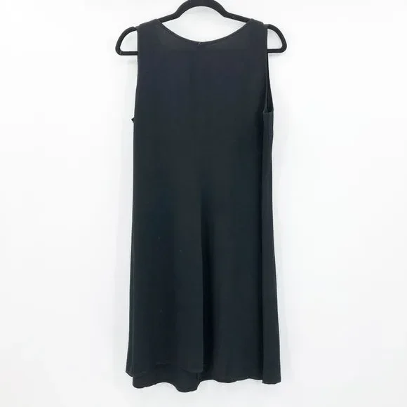 J. Crew Women's Black V Neck Sleeveless Mini Dress Size L - Picture 2 of 3